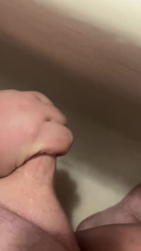 Jerking off a Small Cock in the Bathroom and Cumming