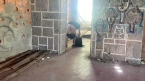 Amateur Boy Caught Bare Ass in Abandoned Building
