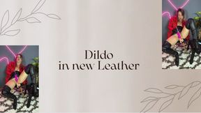 dildo play in new leather miniskirt gloves and jacket