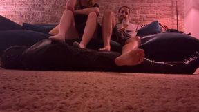 Enjoying our human footrest