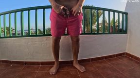 Peeing on the Balcony on Holiday