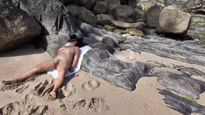 Nudist Milf On The Beach. Fingering From A Stranger
