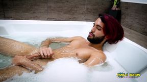 camilo brown caught playing with a vibrator in the jacuzzi what s he doing?