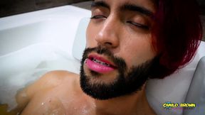 camilo brown caught playing with a vibrator in the jacuzzi what s he doing?