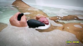 camilo brown caught playing with a vibrator in the jacuzzi what s he doing?