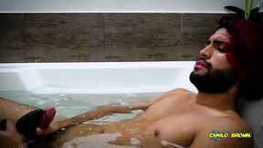 camilo brown caught playing with a vibrator in the jacuzzi what s he doing?