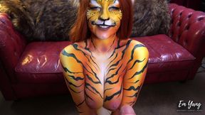 Tiger Girl Bodypaint Sucking & Fucking