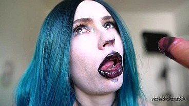 Goth girl lip pouting job CUSTOM