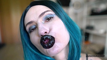 Goth girl lip pouting job CUSTOM