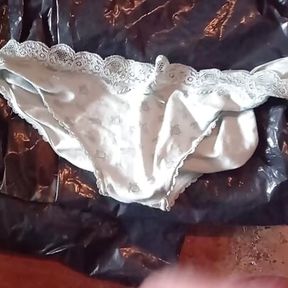 Tradesman wanking and cumming in customers panties