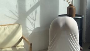 sexy cleaning lady transparent dress