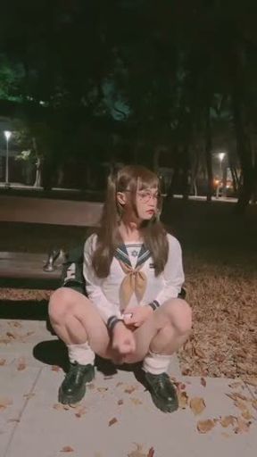 BIG COCK FEMBOY NUDE PARK PLAY CUM 5:40
