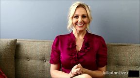 teasing teacher julia ann strips, spreads & plays with her juicy pussy and big tits just for you!