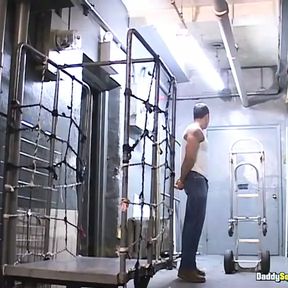 Naughty Hunk Enjoys Wanking Alone In His Workplace