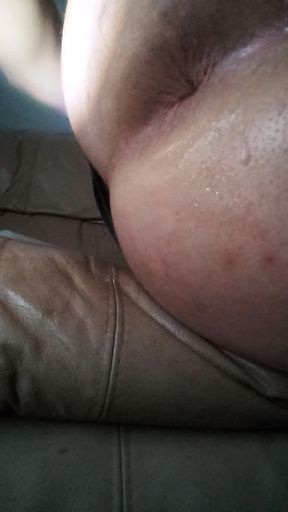 Sissy slut bitch fucks pussy with home made fish dildi