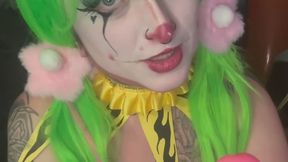 BJ’s BJ: BJ the clown giving a messy deepthroat blowjob to a dildo