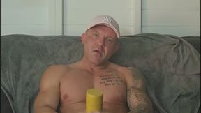 Huge Cumshot From Big Fat Cock!