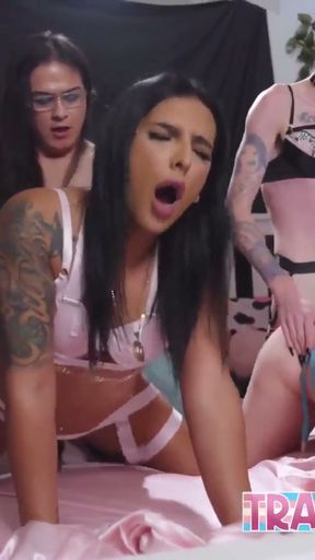 Transgender Orgy With Pussy Creampie Finish   Clip 1