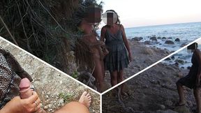 Mom's Little Helper: Flashing My Cock&#x1F32D; on Public Beach, Stepdaughter Cumshot Frenzy