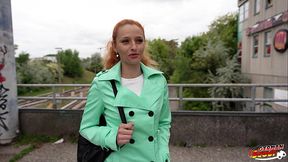 GERMAN SCOUT - Skinny Redhead Small Tits Girl Luciana Lucy Squirt at Pick Up Casting