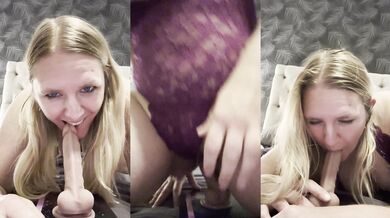Her purple dildo made her gush pleasure alone