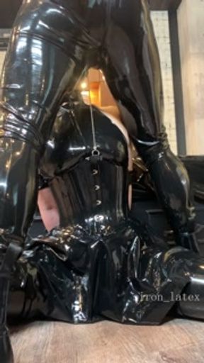 Rubber cat turned into a disposable sexual processing tool