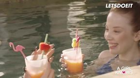 Sensual Poolside Romance: Lottie Magne & Clara Mia's Intimate Connection - A GIRL KNOWS