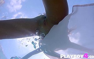 Amazing MILF with nice ass Katya Clover posed underwater in hot clothes