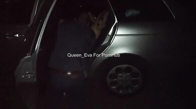 AMATEUR - Young Italian wife licked by voyeur in the car while her husband films