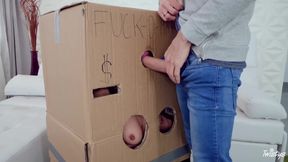 makeshift cardboard gloryhole