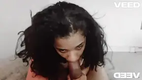 Hot brunette sucks BBC in POV web cam clip