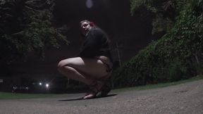 Mature Sissy Crossdresing Adentures Outdoors at Night