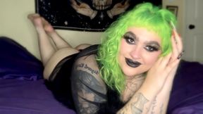 Soft goth domme comforts you after punishment