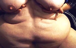 FAT Belly & Boobs - Moobs Play.  Saggy Fatty Tits