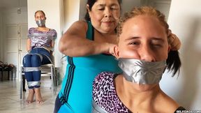 Spoiled Khloe Gagged with Her Dirty Underwear and Taped Tight (high res mp4)