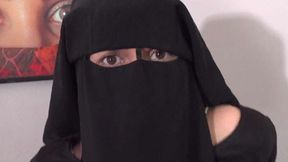 ”Cum on her ebony niqab”