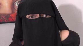 ”Cum on her ebony niqab”