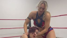 Blonde beats down red head