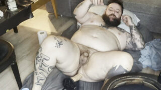 Intense close-up of chubby gay guys getting their asses pounded