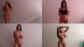 Posing Naked in 4 Screens