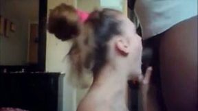 Sexy blonde MILF wanted to be mouthfucked by strong BBC owner