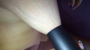 having fun with the vacuum cleaner, vacuuming my tits my nipples and my pussy and lips before vacuuming the cock