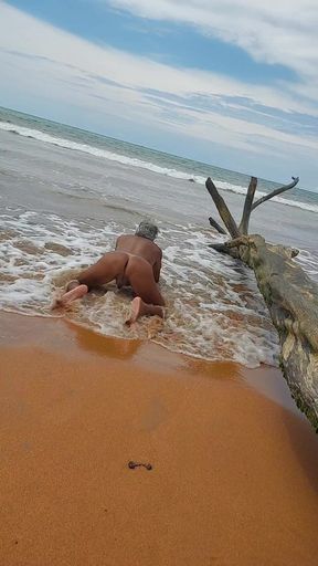 Sissy Ladysilva on the Beach Tanned Naked Showing off Her Sexy Mark Hot Ass
