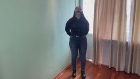 jeans girl gagged again
