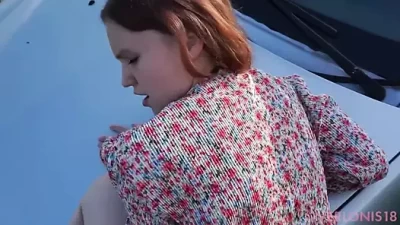 Hot Girlfriend Gets Nailed in a Local Guy's Car Adventure