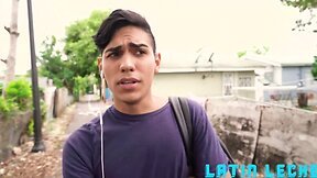 Latin Teen Pays the Price for Roommate`s Hairy Man Cock!