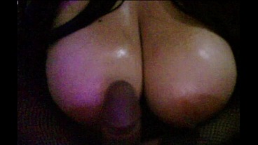 Chubby Hotwife with huge tits watching hentai while playing with a BBC dildo #9