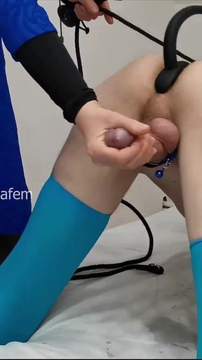 Prostate Milking, an Obedient Slave Cums When His Mistress Allows It