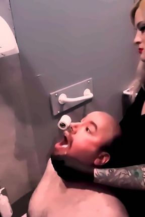 Wash His Dirty Mouth Out (spit Slave Humiliation and Head Flushing)