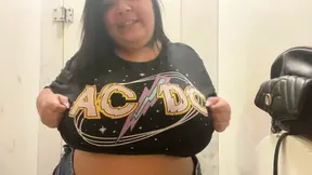 BBW Showing off in the Fitting Room